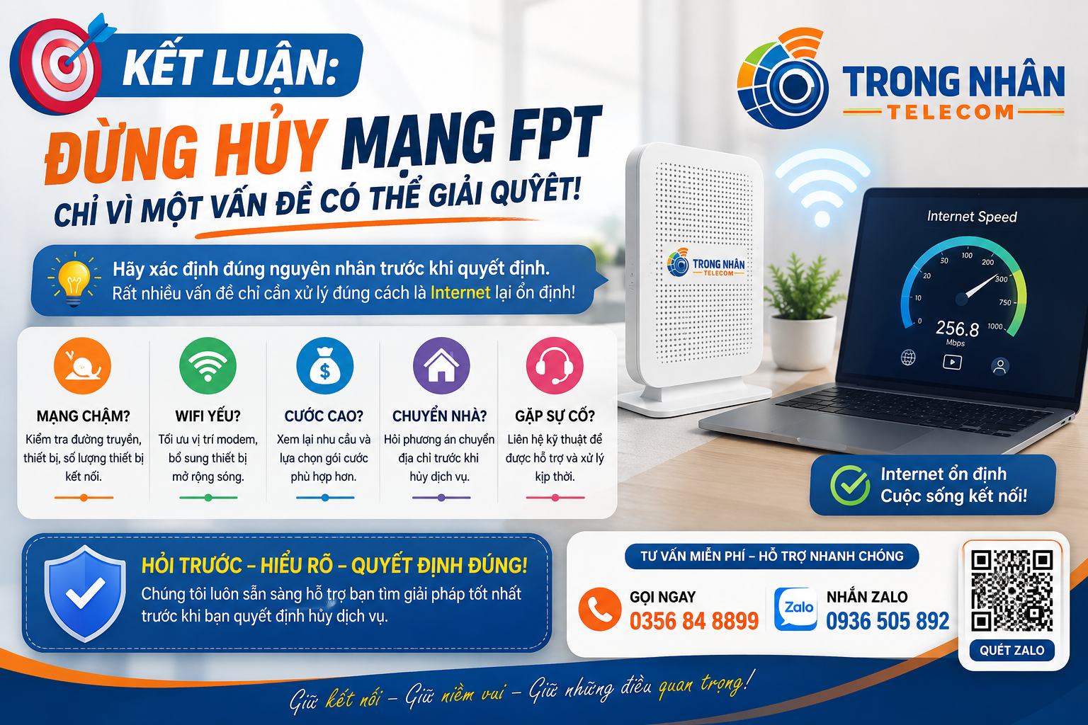 Hủy mạng FPT? Đừng vội – Cách xử lý trước khi hủy 4 🎯 Kết luận: Đừng hủy mạng FPT chỉ vì một vấn đề có thể giải quyết